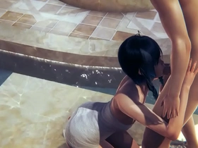 Genshin impact - venti blowjob and fucked in a public bath - sissy crossdress japanese asian manga anime game porn gay